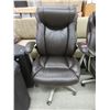 Image 1 : Brown Leather Office Chair on Casters