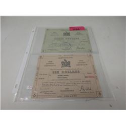 Two Newfoundland War Savings Certificates