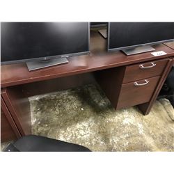 DARK CHERRY 4X2' SINGLE PEDESTAL COMPUTER DESK