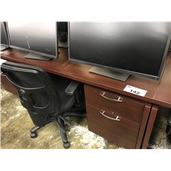 DARK CHERRY 4X2' SINGLE PEDESTAL COMPUTER DESK