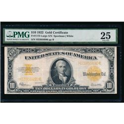 1922 $100 Gold Certificate PMG 25