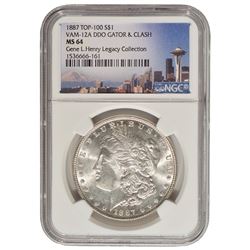 1887 $1 Morgan Silver Dollar Coin NGC MS64