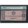 1862 $2 Confederate States of America T-54 PMG 63