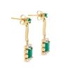 Image 2 : Plated 18KT Yellow Gold 1.79ctw Green Agate and Diamond Earrings