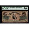 Image 1 : 1861 $50 Confederate States of America Note PMG 30