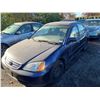 Image 1 : 2003 HONDA CIVIC BLUE 4 DOOR SEDAN VIN#2HGES16683H906173