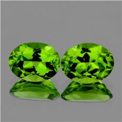 Natural AAA Green Peridot Pair{Flawless-VVS1}