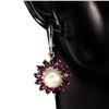 Image 2 : Natural Rhodolite Garnet Pearl Earrings