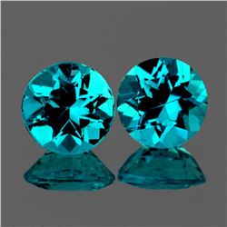 Natural Rare Brazil Blue Apatite Pair 6.50 MM - VVS