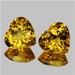 Natural AAA Golden Yellow Citrine Hearts  Pair - FL