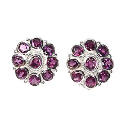 Natural Unheated Rhodolite Garnet Earrings