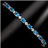 Image 1 : Natural Brazil Neon Blue Apatite Bracelet