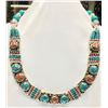 Image 1 : Tibet Hand Made Natural Turquoise & Coral Necklace