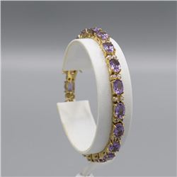 Sparkling 9.08 Ct Amethyst Diamond 18 Kt  Bracelet