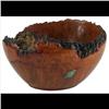 Image 2 : Burl Wood Bowl, Turquoise Chip Inlay