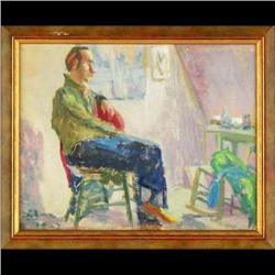 Illegible, Oil on Board