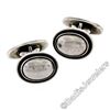 Image 1 : Vintage Georg Jensen Sterling Silver Plain Puffed Oval Button Cuff Links #44B