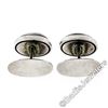 Image 5 : Vintage Georg Jensen Sterling Silver Plain Puffed Oval Button Cuff Links #44B