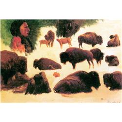 Study of Buffalos by Albert Bierstadt