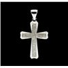 0.75 ctw Diamond Cross Pendant - 10KT White Gold