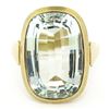 Antique 14kt Yellow Gold 8.57 ctw GIA Certified Oval Aquamarine Solitaire Ring