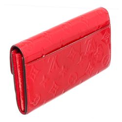 Louis Vuitton Red Monogram Vernis Leather Sarah Wallet NM