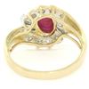 Image 4 : 14kt White and Yellow Gold Cabochon Ruby and Diamond Ring