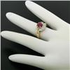 Image 6 : 14kt White and Yellow Gold Cabochon Ruby and Diamond Ring