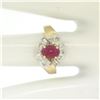 Image 7 : 14kt White and Yellow Gold Cabochon Ruby and Diamond Ring