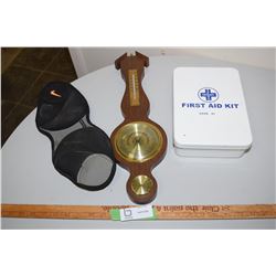Full First Aid Kit, Barometer, Weights
