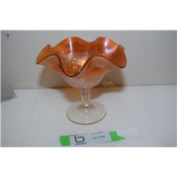 Carnival Glass Pedestal Bowl