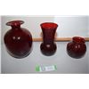 Image 1 : 3X The Money Cranberry Vases