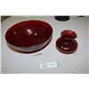 Image 1 : Cranberry Glass Vase And Bowl