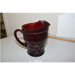 Cranberry Glass Pitcher