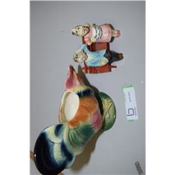 Royal Copley Rooster (Damaged) Man And Woman S & P