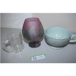 Batman Glass, Starbucks Mug, Rueuen Glass