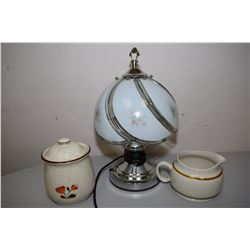 Glass Table Lamp And Pottery