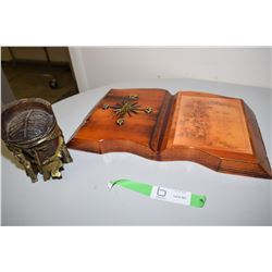 Wooden Bible Clock And Jesus