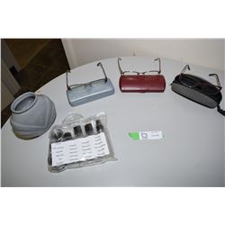 Ladies Glasses And Vase And Travel Jars