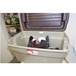Plastic Tub, 10.5 Skates, Baseball Glove