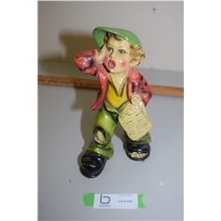 Antique Chalk Ware News Paper Boy