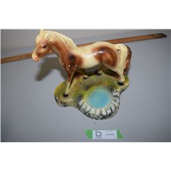 Chalk Ware Horse Ashtray