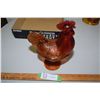 Image 1 : Red Glass Lidded Rooster