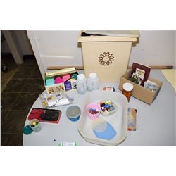 Plastic Lot & Marbles & Sewing Bobbins