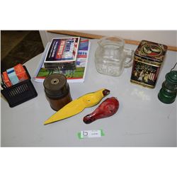 Antique Pitcher, Tea Tin, Birds Etc.