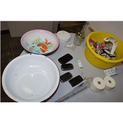 Enamelware, Cellphones, Etc.