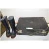 Image 1 : Antique Suitcase & Size 5 Rubber Boots
