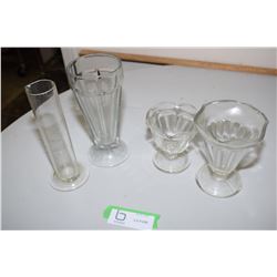 Antique Test Tube & Sundae & Milkshake Glass