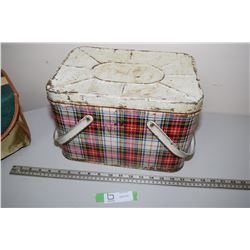 Tartan Tin Picnic Basket 1950