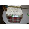Image 2 : Tartan Tin Picnic Basket 1950